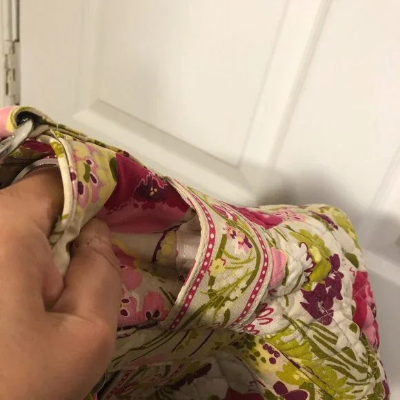 Vera Bradley women pink and lime handbag, 12 x 9 x 5 - Picture 10 of 16